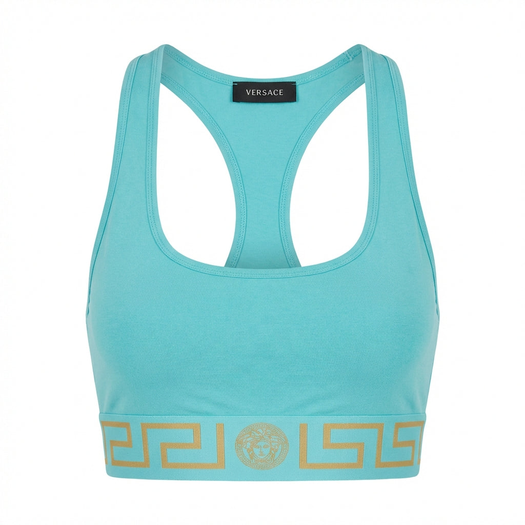 Versace women's sports bra featuring Greek key design available at Lestyle Boutique Melbourne