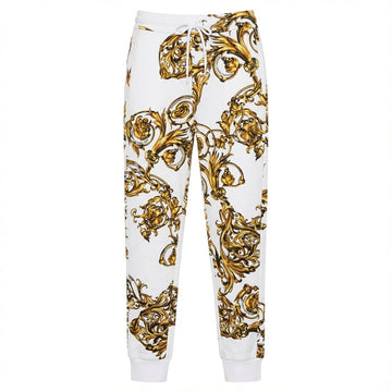 Versace Jeans Couture pants featuring ornate gold and black pattern available at Lestyle Boutique Melbourne