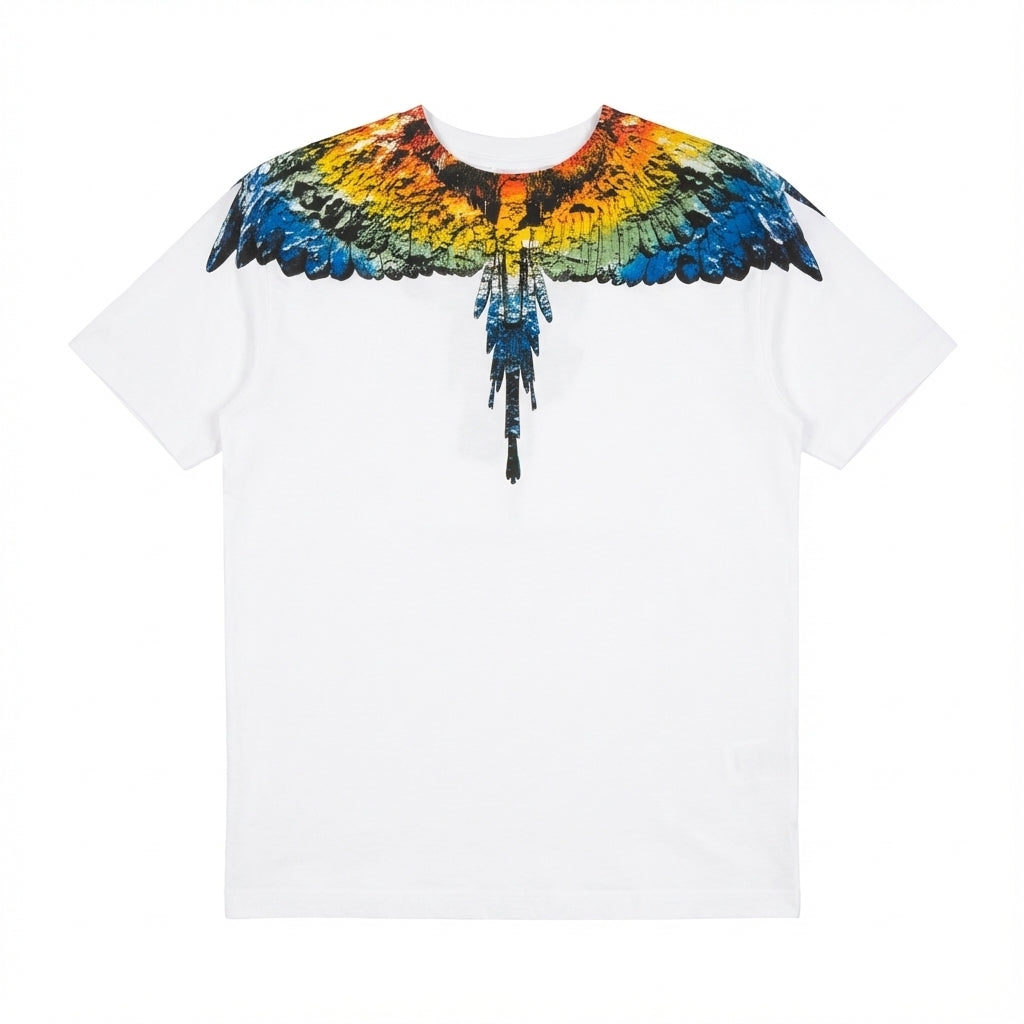 Marcelo Burlon T-Shirt featuring a colorful parrot design available at Lestyle Boutique Melbourne