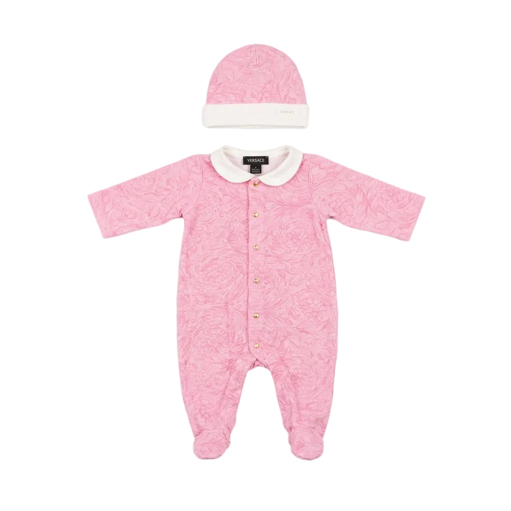 Versace kids romper and beanie featuring stylish design available at Lestyle Boutique Melbourne