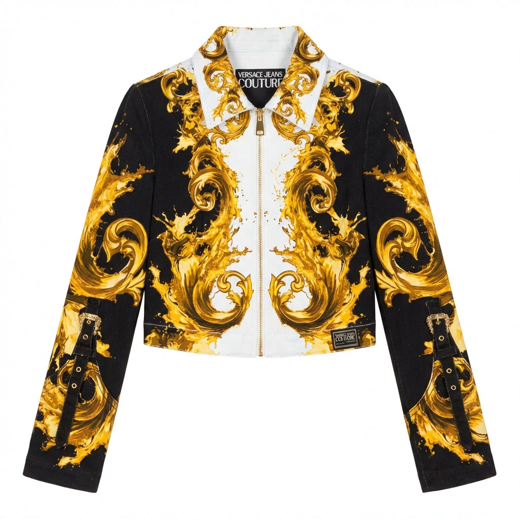 Versace Jeans Couture jacket featuring gold baroque print available at Lestyle Boutique Melbourne