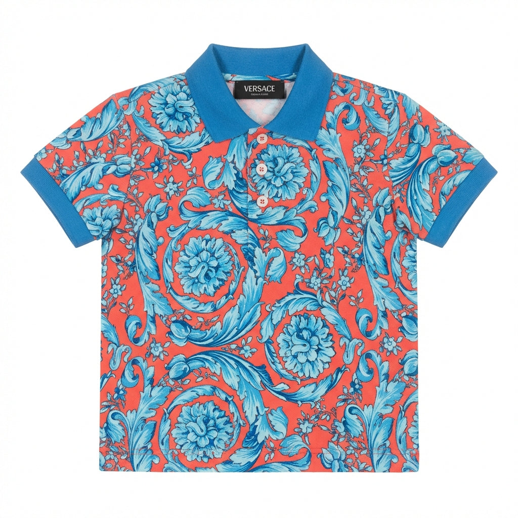 Versace kids polo featuring floral print available at Lestyle Boutique Melbourne