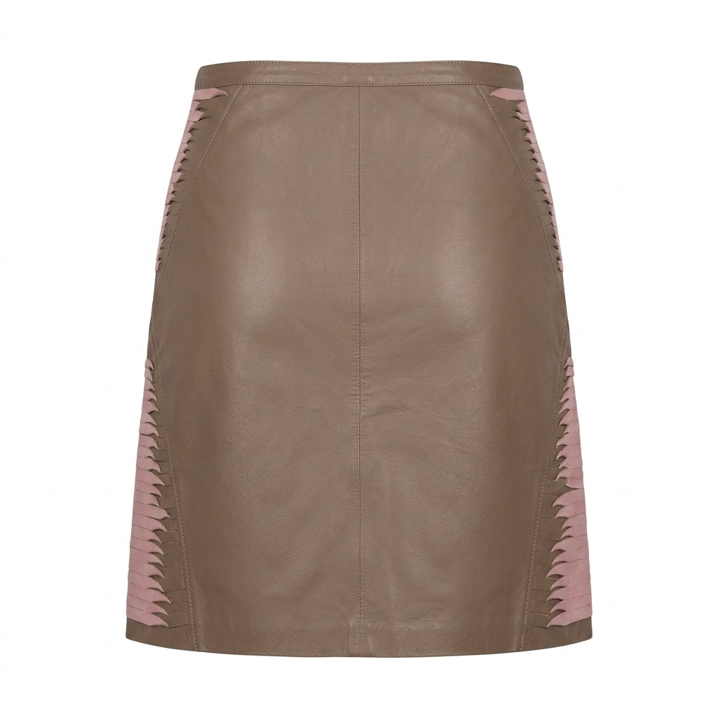 Versace Jeans Couture leather skirt featuring side zipper details available at Lestyle Boutique Melbourne