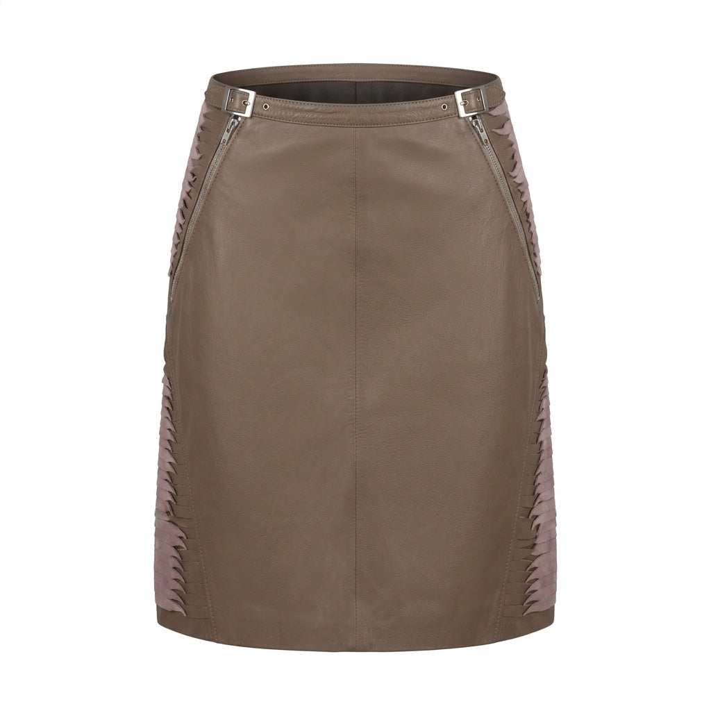 Versace Jeans Couture leather skirt featuring side zipper details available at Lestyle Boutique Melbourne