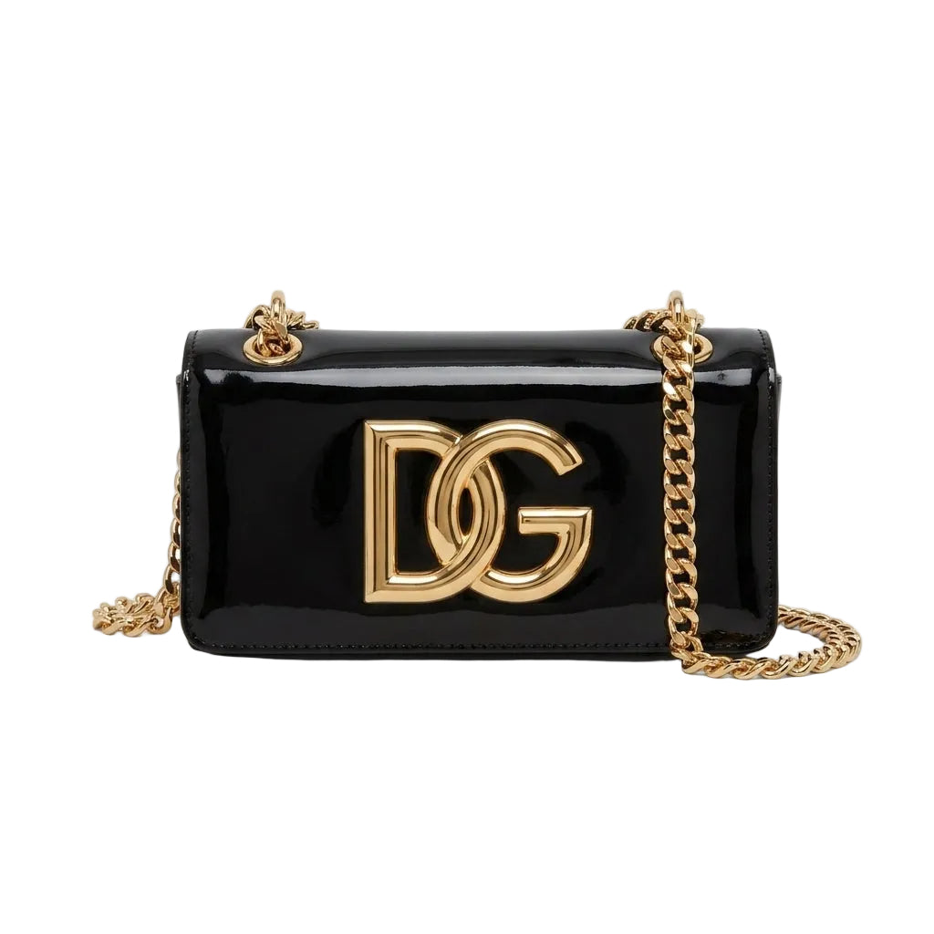 Dolce & Gabbana bag featuring a logo plaque and chain-link shoulder strap available at Lestyle Boutique Melbourne