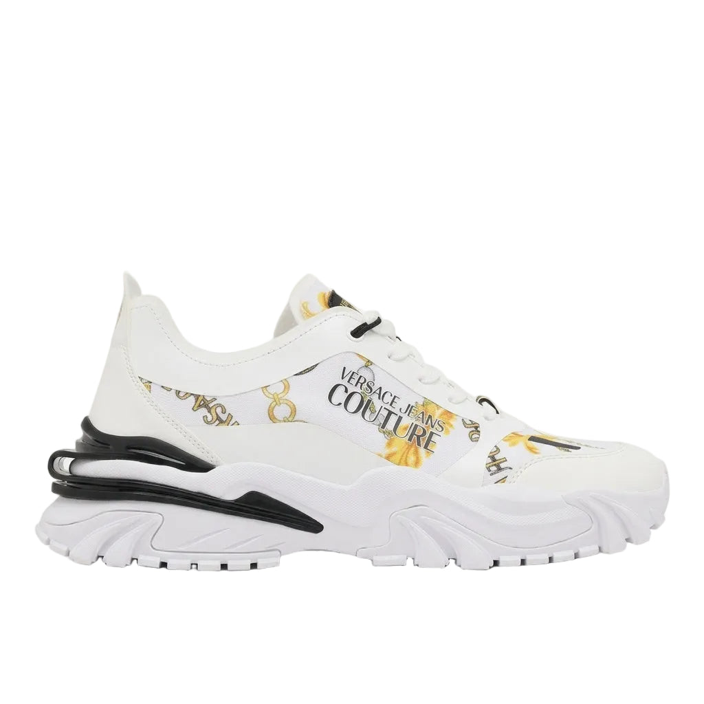Versace Jeans Couture knit sneakers featuring Chain Couture print available at Lestyle Boutique Melbourne