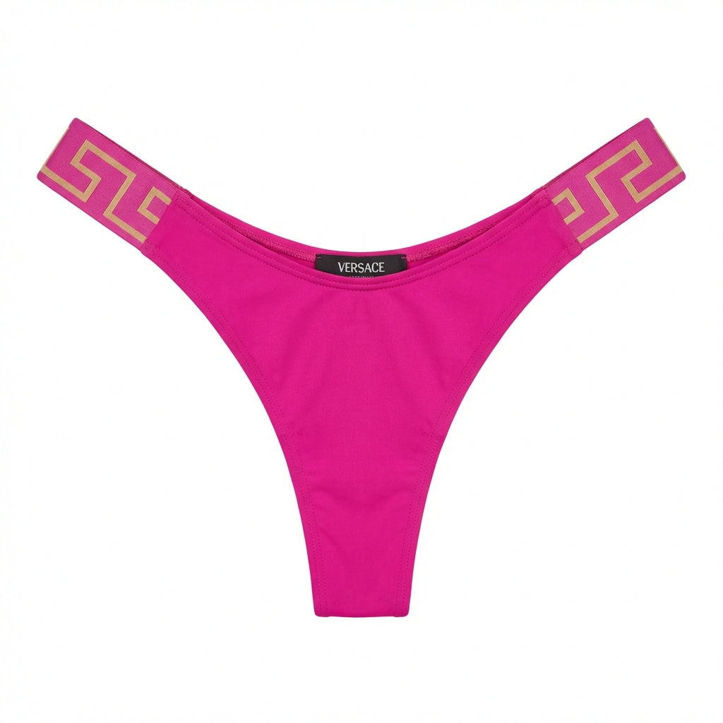 Versace swimwear thong featuring bold logo waistband available at Lestyle Boutique Melbourne