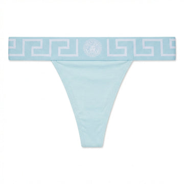 Versace baby blue thong featuring logo waistband available at Lestyle Boutique Melbourne