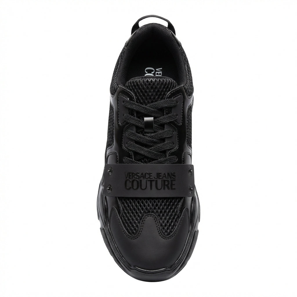 Versace Jeans Couture men's sneakers featuring a sleek black design available at Lestyle Boutique Melbourne