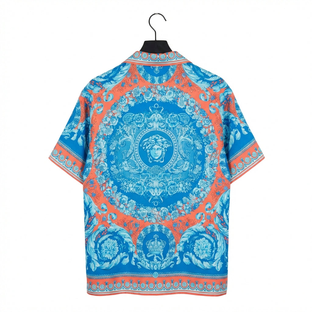 Versace printed kids shirt featuring bold floral patterns available at Lestyle Boutique Melbourne