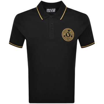 VERSACE JEANS COUTURE polo featuring gold logo badge available at Lestyle Boutique Melbourne