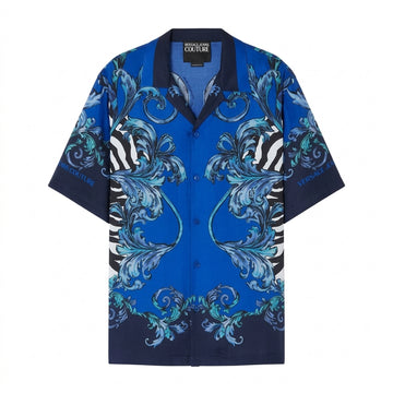 VERSACE JEANS COUTURE bowling shirt featuring Barocco Zebra print available at Lestyle Boutique Melbourne