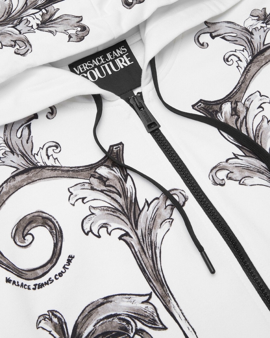 VERSACE JEANS COUTURE hoodie featuring baroque print available at Lestyle Boutique Melbourne