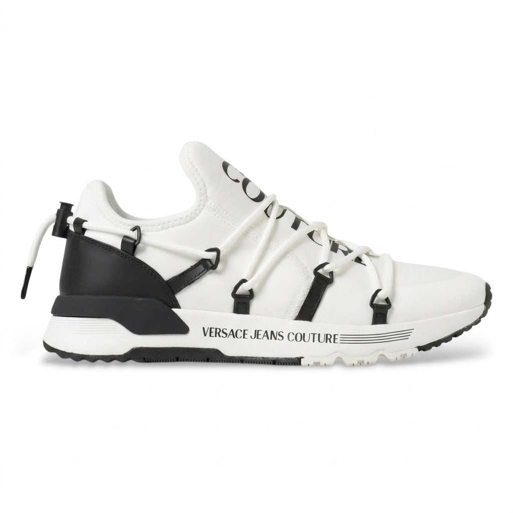 Versace Jeans Couture sneakers featuring black strap accents available at Lestyle Boutique Melbourne