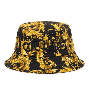 VERSACE JEANS COUTURE bucket hat featuring bold gold baroque print available at Lestyle Boutique Melbourne