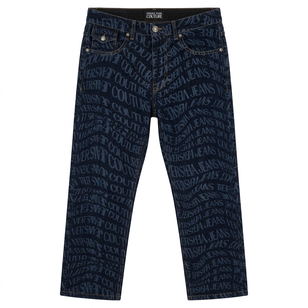 VERSACE JEANS COUTURE jeans featuring all-over logo print available at Lestyle Boutique Melbourne