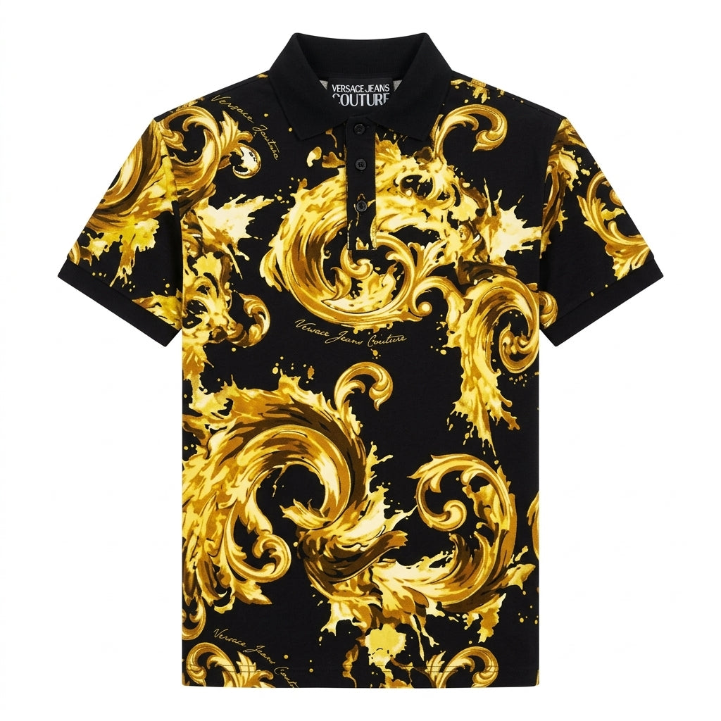 VERSACE JEANS COUTURE polo featuring baroque print available at Lestyle Boutique Melbourne