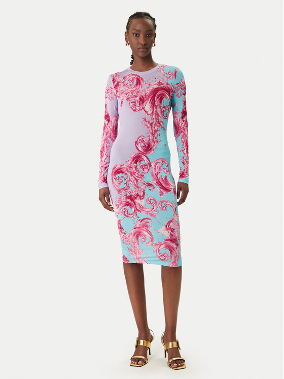 VERSACE Jeans Couture dress featuring all-over baroque print available at Lestyle Boutique Melbourne