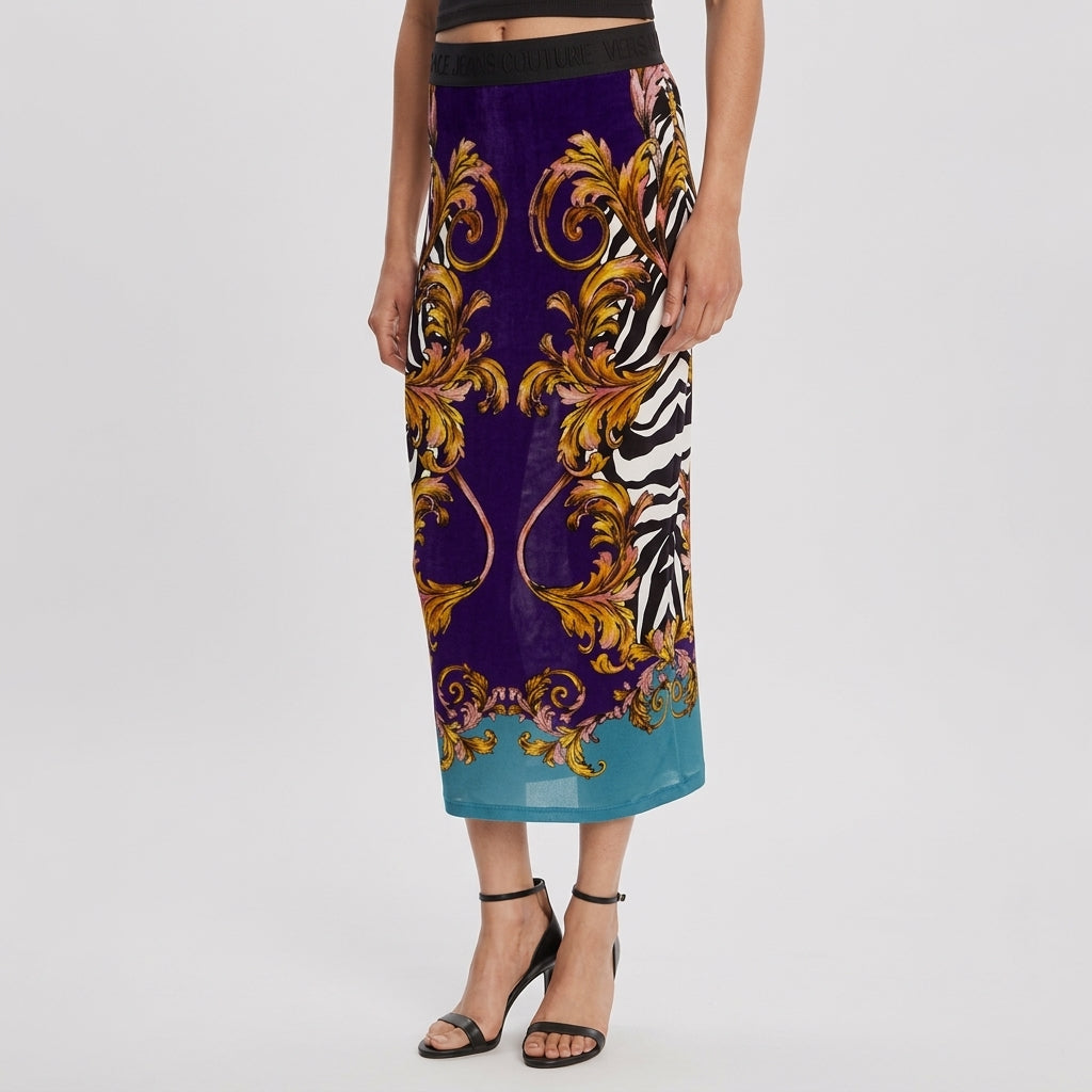 VERSACE JEANS COUTURE skirt featuring baroque print available at Lestyle Boutique Melbourne