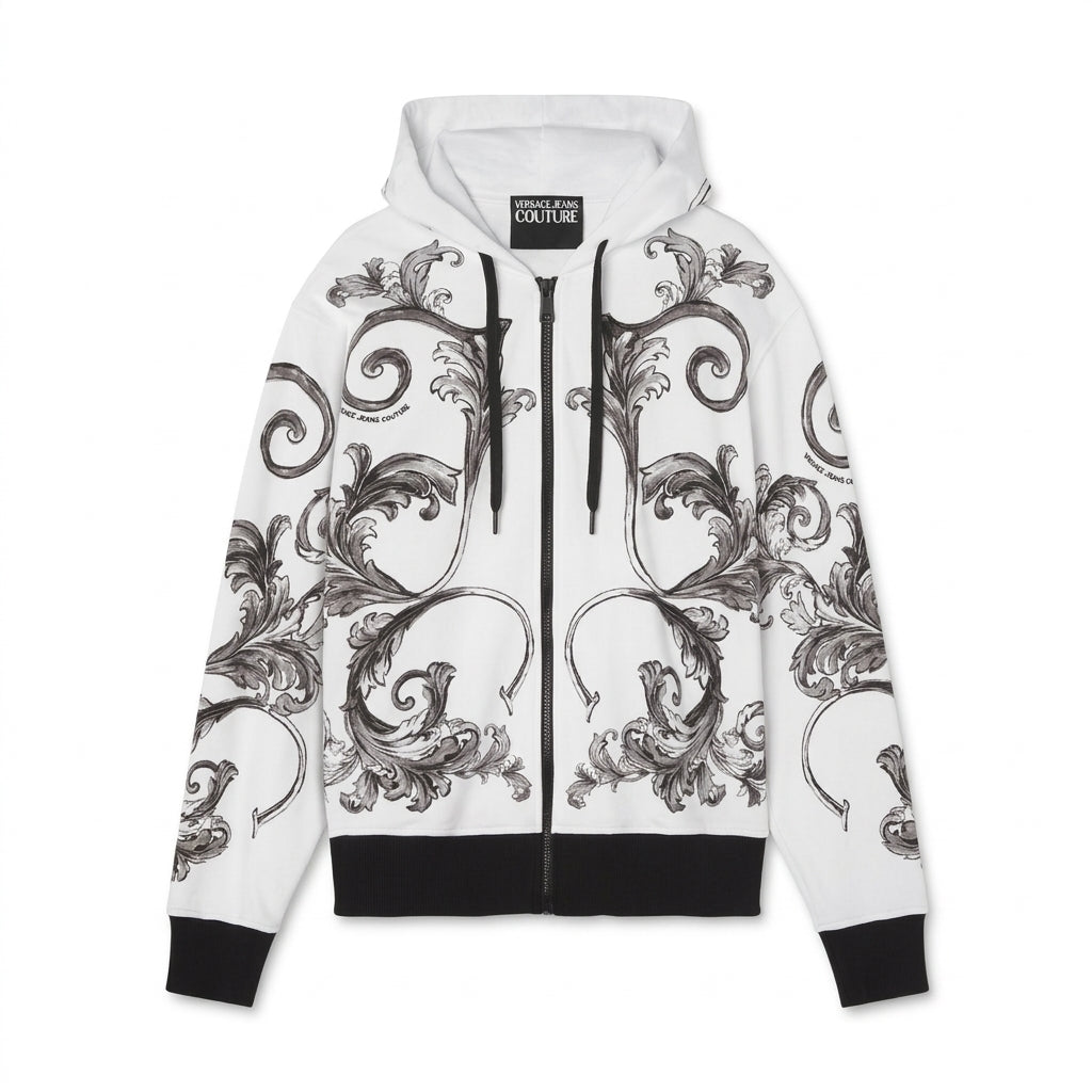 VERSACE JEANS COUTURE hoodie featuring baroque print available at Lestyle Boutique Melbourne