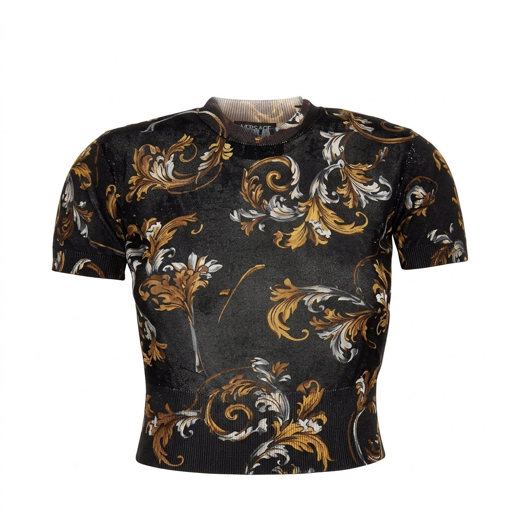 VERSACE JEANS COUTURE top featuring baroque print available at Lestyle Boutique Melbourne