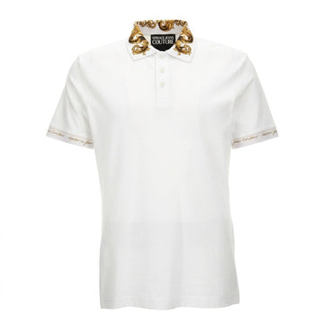 VERSACE Jeans Couture polo featuring decorative gold-tone collar available at Lestyle Boutique Melbourne