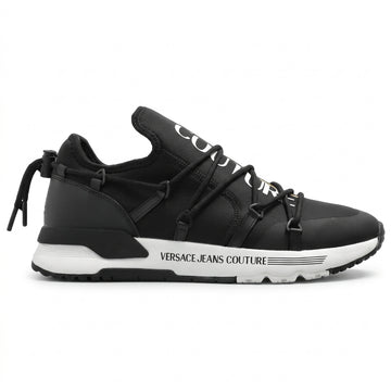 VERSACE Jeans Couture sneakers featuring black leather look and lace-up design available at Lestyle Boutique Melbourne