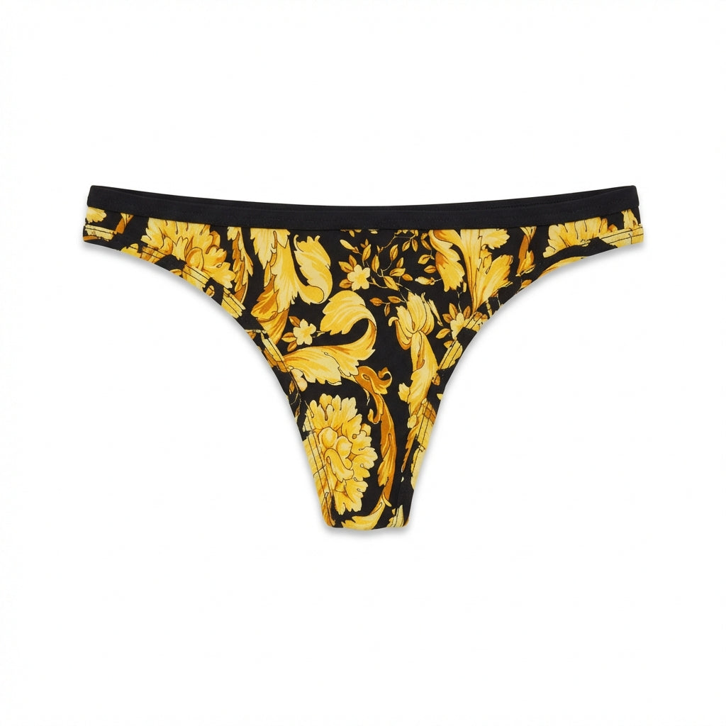 Versace thong featuring floral pattern available at Lestyle Boutique Melbourne