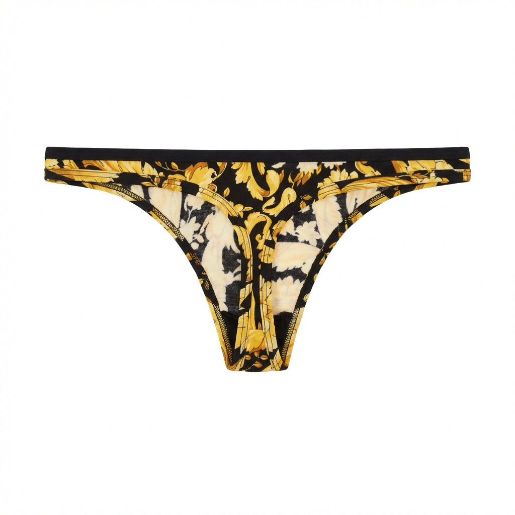 Versace thong featuring floral pattern available at Lestyle Boutique Melbourne