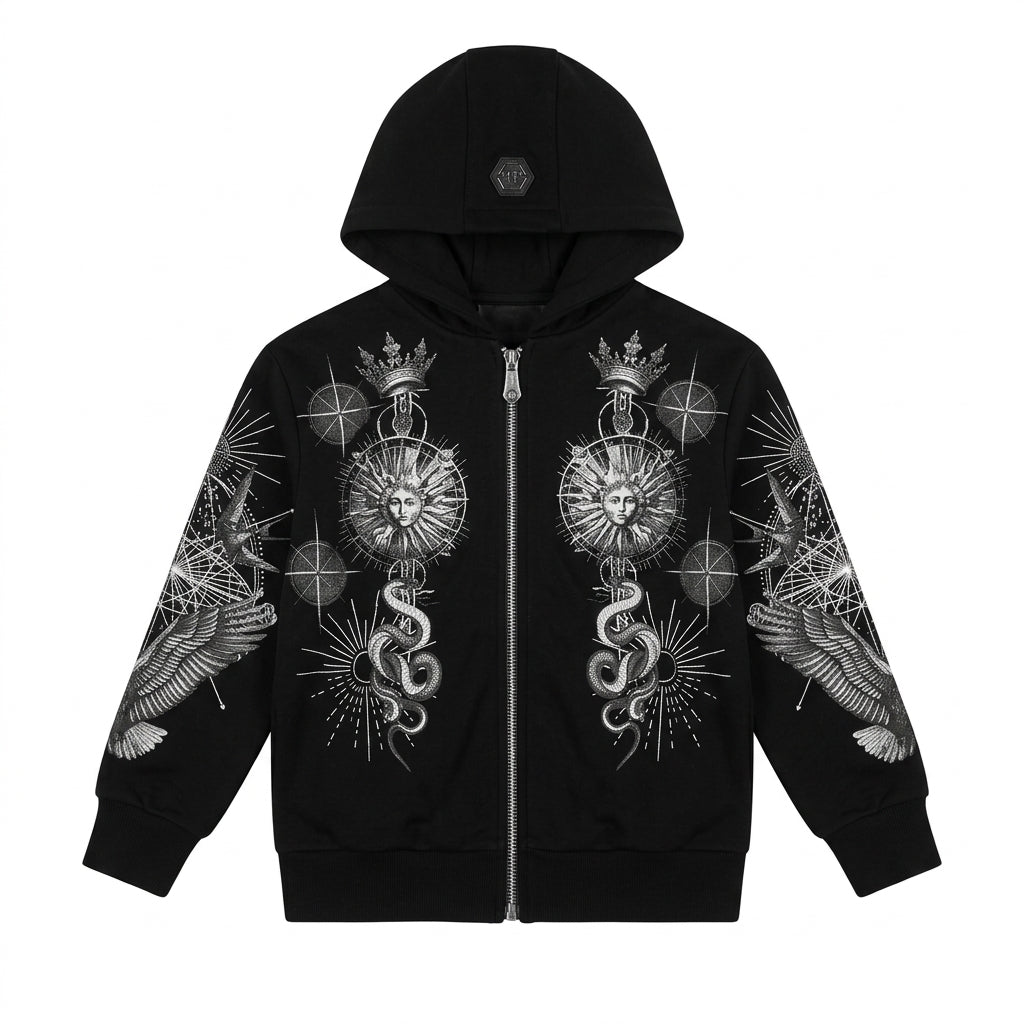 Philipp Plein Junior hoodie featuring intricate angel and snake embroidery available at Lestyle Boutique Melbourne