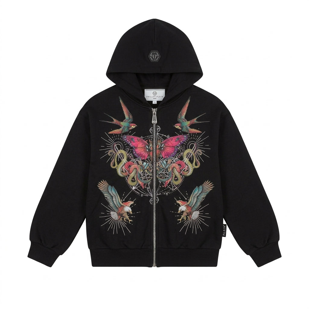 Philipp Plein kids hoodie featuring embroidered eagle and ornate design available at Lestyle Boutique Melbourne