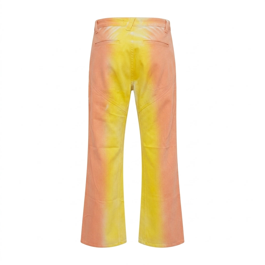 Versace Jeans Couture pants featuring vibrant yellow and orange gradient available at Lestyle Boutique Melbourne