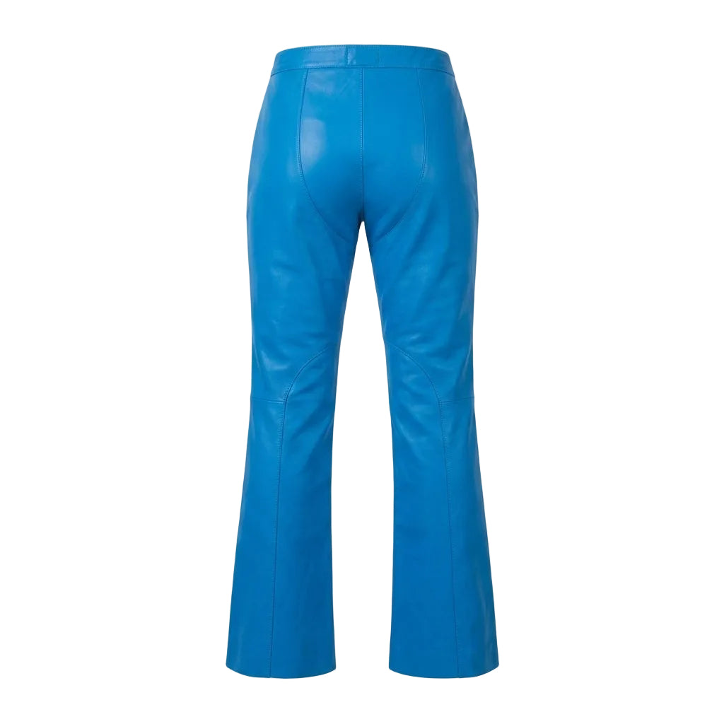 Versace Jeans Couture leather pants featuring a bold blue color available at Lestyle Boutique Melbourne