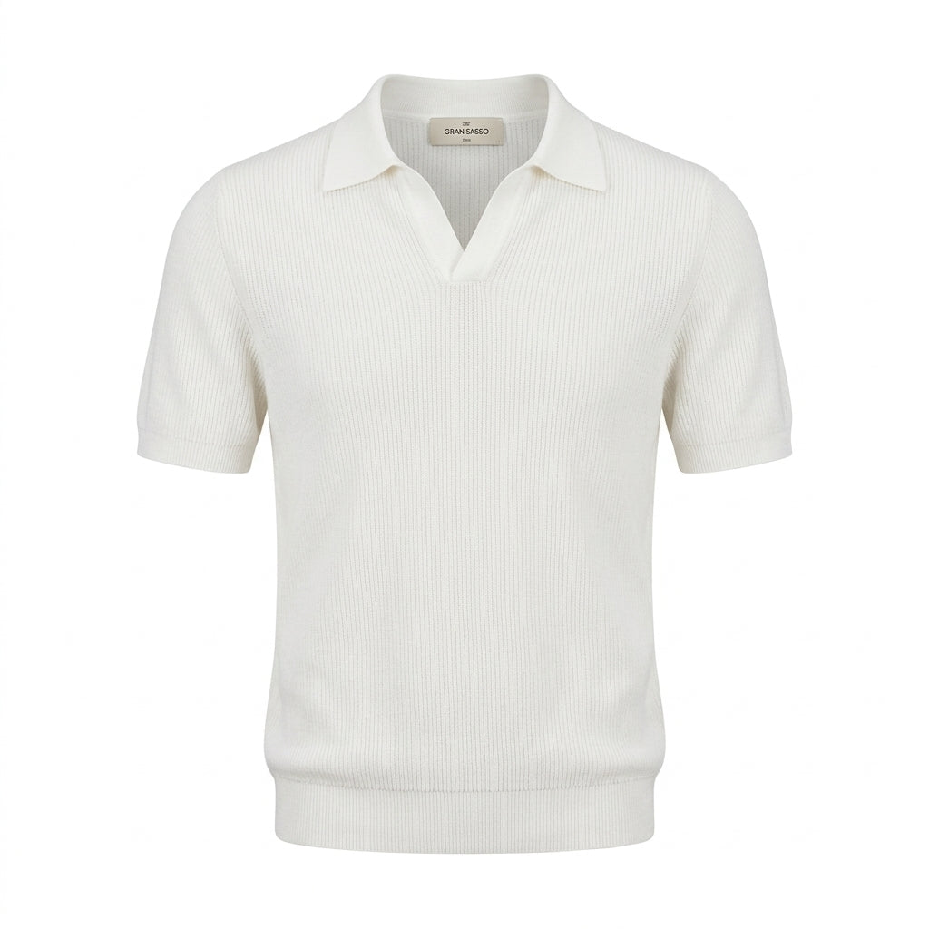 GRAN SASSO polo knitwear featuring short sleeves available at Lestyle Boutique Melbourne