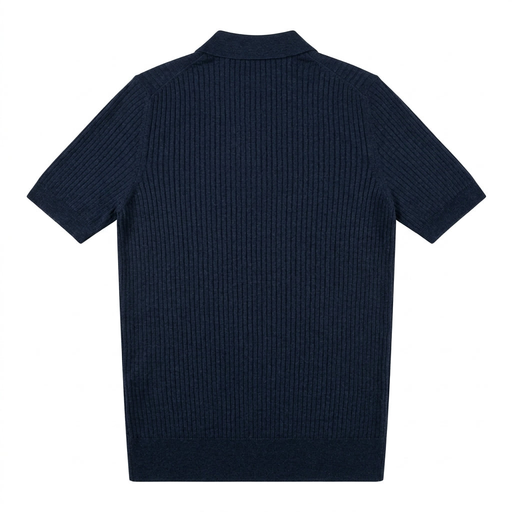 GRAN SASSO polo shirt featuring ribbed knit texture available at Lestyle Boutique Melbourne