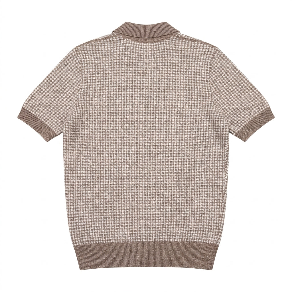 GRAN SASSO polo shirt featuring houndstooth knit available at Lestyle Boutique Melbourne