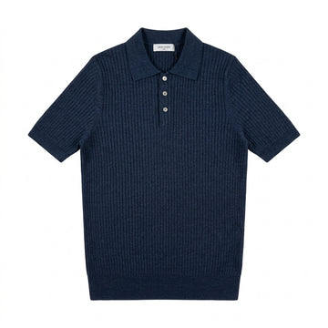 GRAN SASSO polo shirt featuring ribbed knit texture available at Lestyle Boutique Melbourne