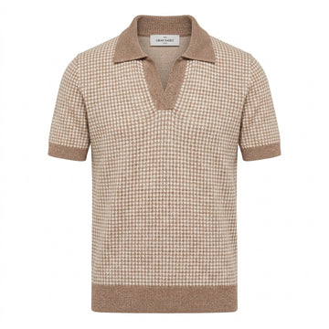 GRAN SASSO polo shirt featuring houndstooth knit available at Lestyle Boutique Melbourne