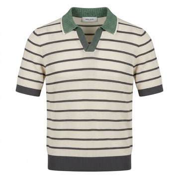 GRAN SASSO polo shirt featuring striped knit design available at Lestyle Boutique Melbourne