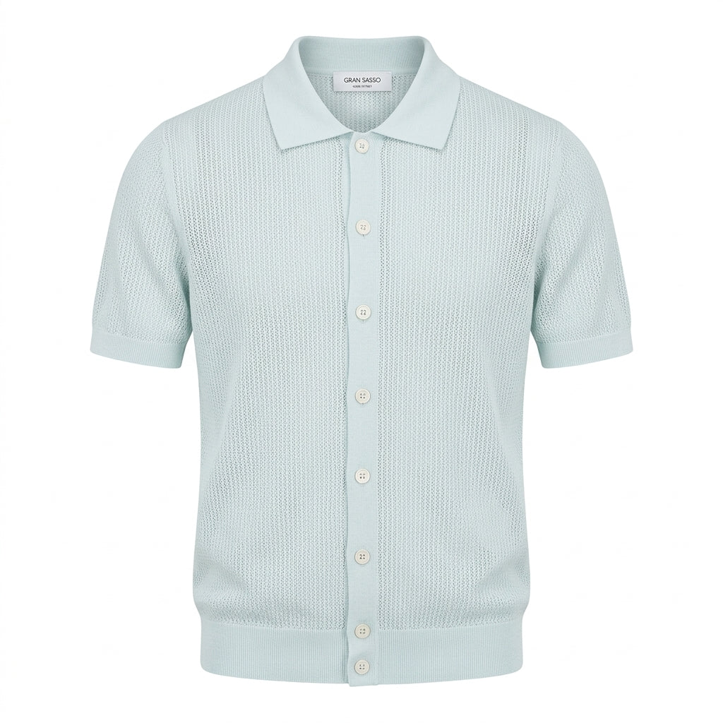 GRAN SASSO knit shirt featuring button front available at Lestyle Boutique Melbourne