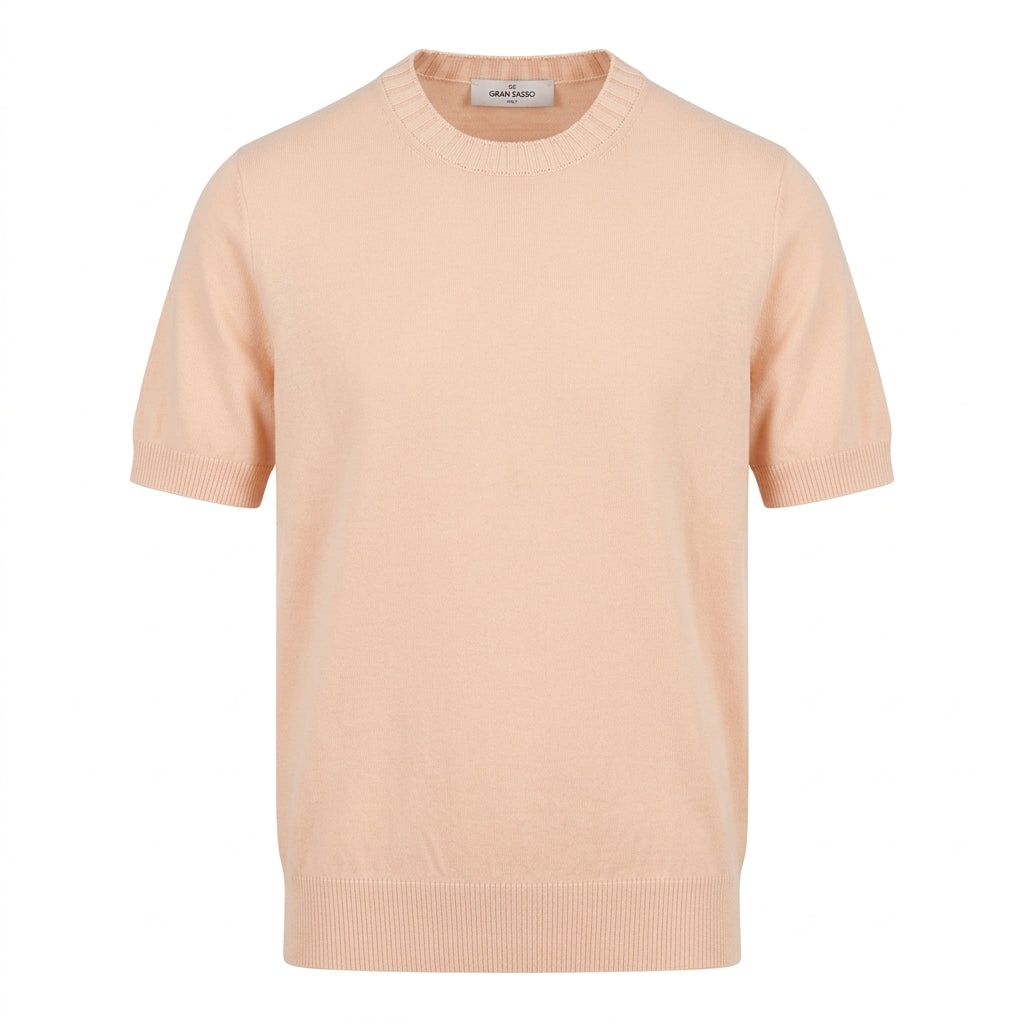 GRAN SASSO T-shirt featuring ribbed crew neckline available at Lestyle Boutique Melbourne