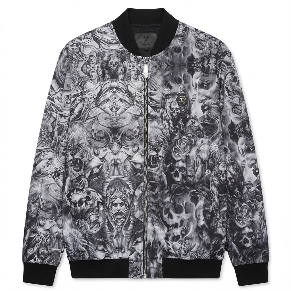 Philipp Plein jacket featuring a gothic skull and tattoo design available at Lestyle Boutique Melbourne