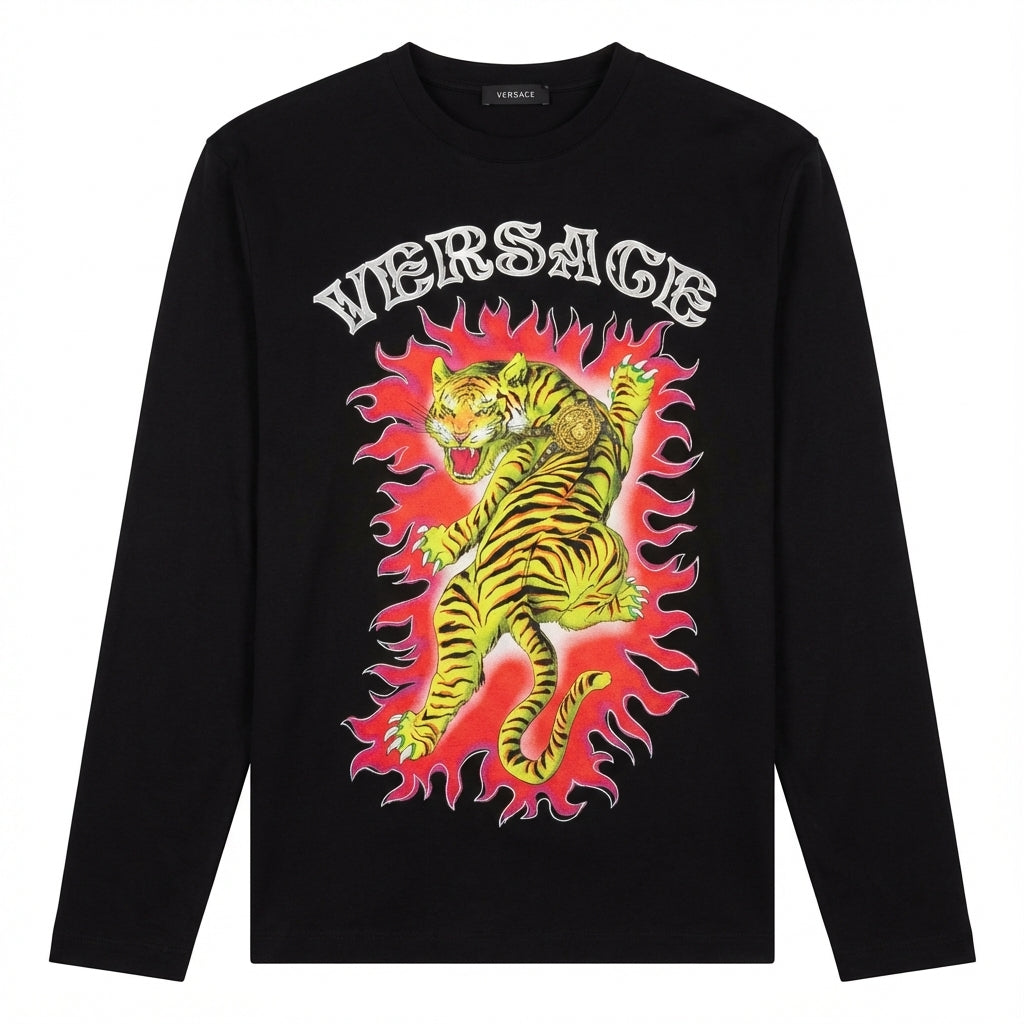 Versace long sleeve shirt featuring a tiger design available at Lestyle Boutique Melbourne