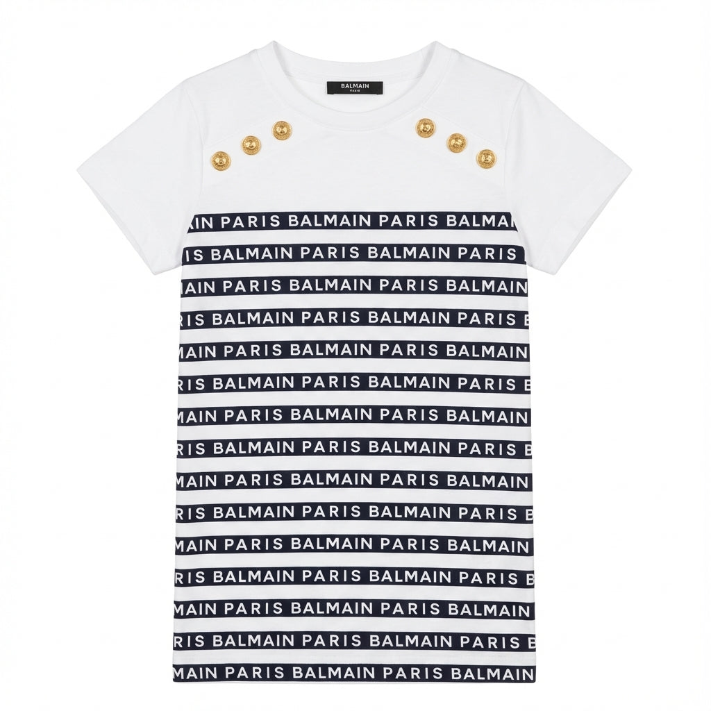 Balmain dress featuring gold buttons available at Lestyle Boutique Melbourne