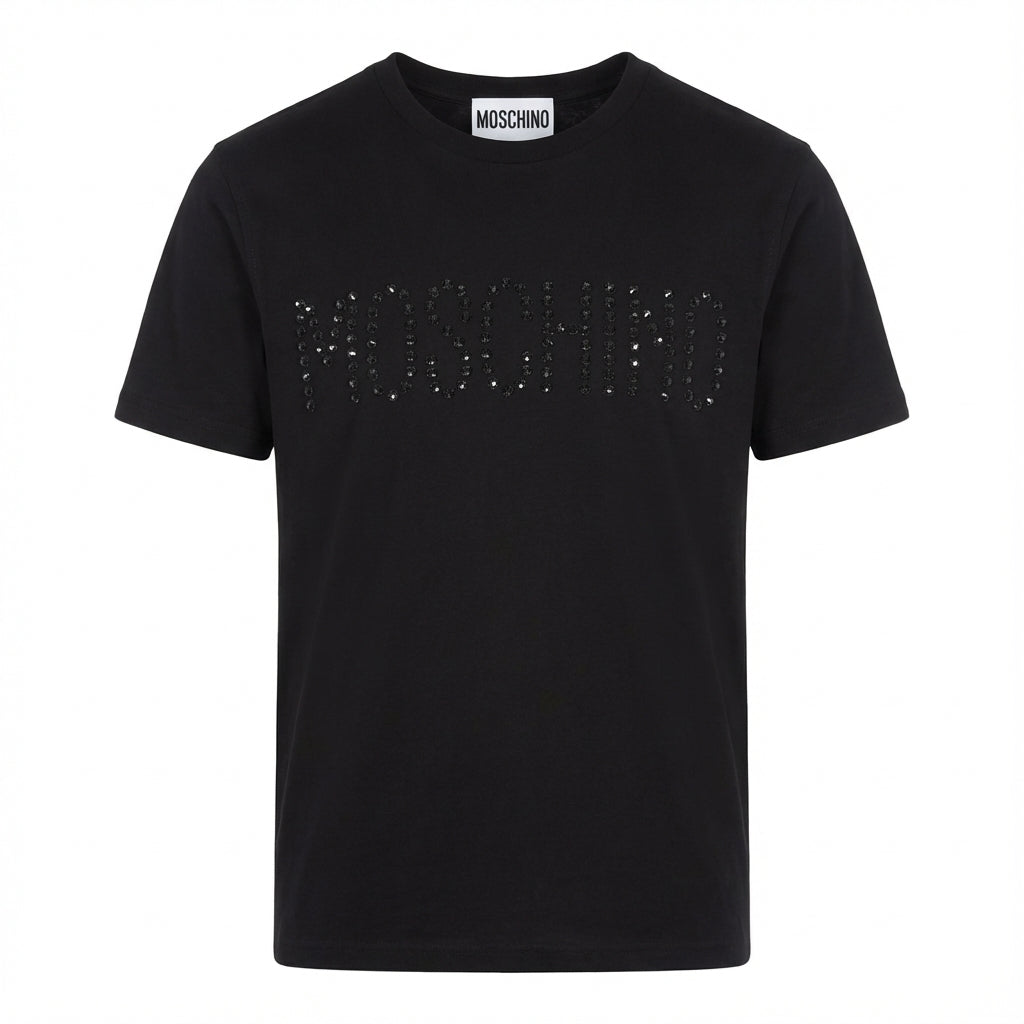 Moschino T-shirt featuring embellished logo available at Lestyle Boutique Melbourne
