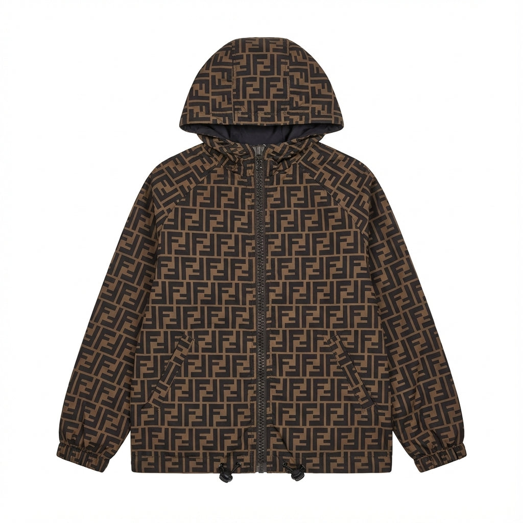 Fendi reversible jacket featuring iconic logo pattern available at Lestyle Boutique Melbourne