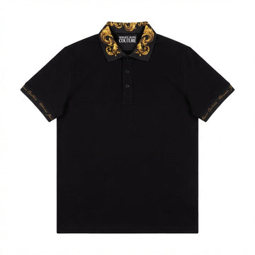 Versace Jeans Couture men's polo featuring baroque print details available at Lestyle Boutique Melbourne