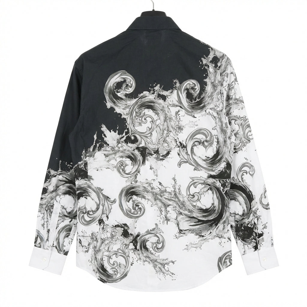 Versace Jeans Couture shirt featuring a wave and skull design, available at Lestyle Boutique Melbourne