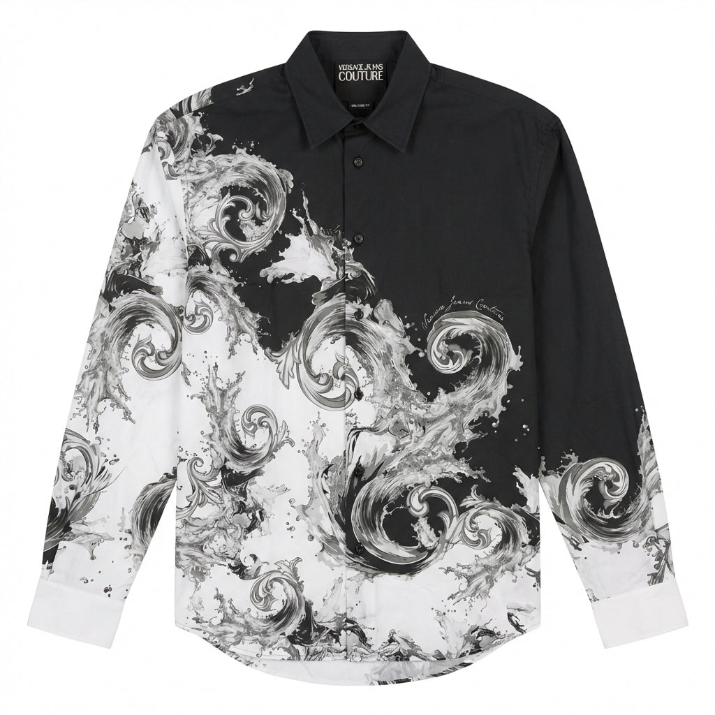 Versace Jeans Couture shirt featuring a wave and skull design, available at Lestyle Boutique Melbourne
