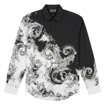 Versace Jeans Couture shirt featuring a wave and skull design, available at Lestyle Boutique Melbourne